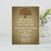 Invitation de mariage rustique arbre illuminé vint (Debout devant)