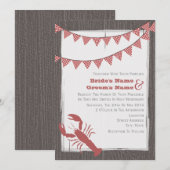 Invitation de mariage rustique au homard (Devant / Derrière)