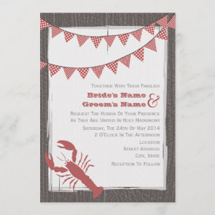 Invitation de mariage rustique au homard