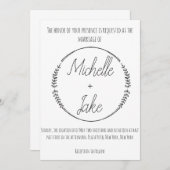 Invitation de mariage rustique avec couronne (Devant / Derrière)