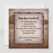 Invitation de mariage rustique de cow-boy occident (Dos)