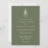 Invitation de mariage rustique de forêt d'arbres v (Devant)