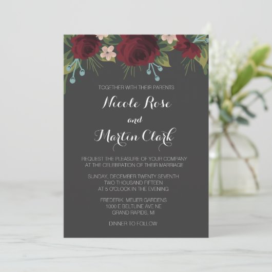 Invitation de mariage rustique d'hiver (Debout devant)