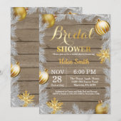 Invitation de mariage rustique d'hiver de Noël (Devant / Derrière)