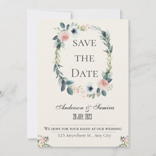 Invitation de mariage rustique élégant (Devant)