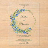 Invitation de mariage rustique en acrylique myrtil (Recto)
