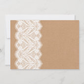 Invitation de mariage rustique en dentelle et kraf (Dos)