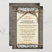 invitation de mariage rustique en détresse (Devant / Derrière)