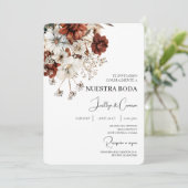 Invitation de mariage rustique en terracotta espag (Debout devant)