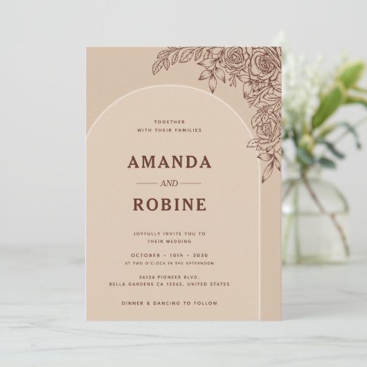 Invitation de mariage rustique et élégant (Debout devant)