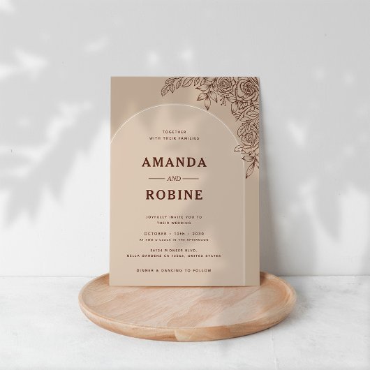 Invitation de mariage rustique et élégant