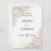 Invitation de mariage rustique floral bohème moder (Devant)