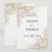 Invitation de mariage rustique floral bohème moder (Devant / Derrière)