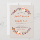 Invitation de mariage rustique florale automne (Devant)