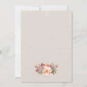 Invitation de mariage rustique florale automne (Dos)