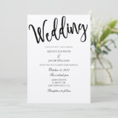 Invitation de mariage rustique. Invitation typogra (Debout devant)