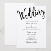 Invitation de mariage rustique. Invitation typogra (Devant / Derrière)