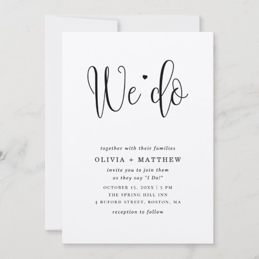 Invitation de mariage rustique kraft. Nous vous in (Devant)