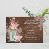 Invitation de mariage Rustique Mason Jar & Bois (Debout devant)