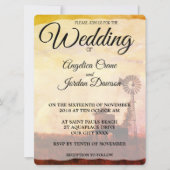 Invitation de mariage rustique moulin à vent de ca (Devant)