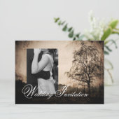 Invitation de mariage rustique ouest vintage campa (Debout devant)