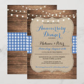 Invitation de mariage rustique pour anniversaire d (Devant / Derrière)