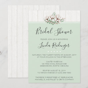 Invitation de mariage rustique sudiste en coton po