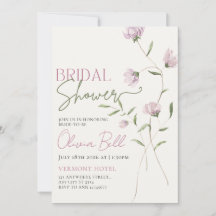 Invitation de mariage rustique verte et rose