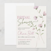 Invitation de mariage rustique verte et rose (Devant / Derrière)