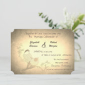 Invitation de mariage rustique vintage oiseaux (Debout devant)