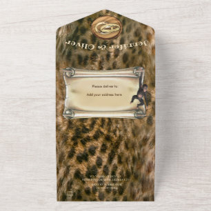 Invitation de mariage Safari Faune Tout en Un
