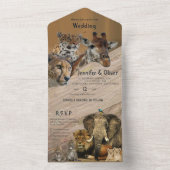 Invitation de mariage Safari Faune tout-en-un (À l'intérieur)