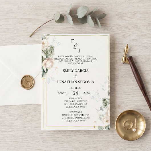 invitation de mariage sage green