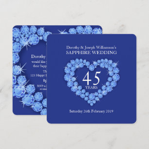 Invitation de mariage saphir 45 ans de mariage