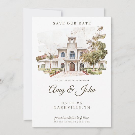 Invitation de mariage Save the Date (Devant)