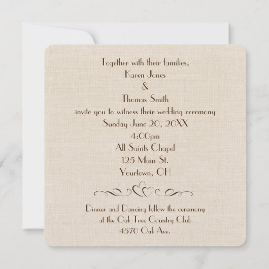 Invitation de mariage Sepia Daisy (Dos)