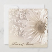 Invitation de mariage Sepia Daisy (Devant)