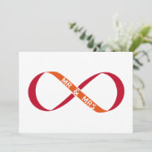 Invitation de mariage, signe de l'infini avec M et (Debout devant)