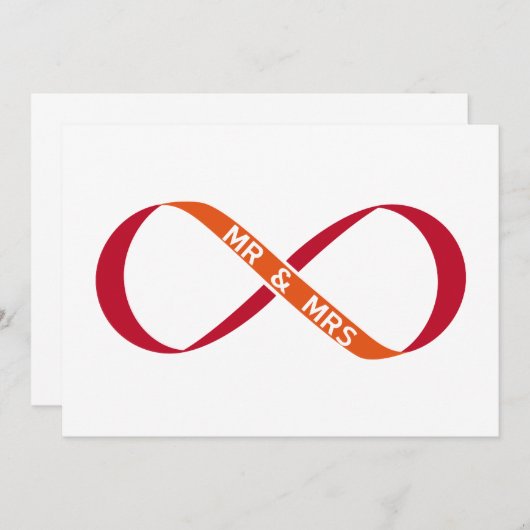 Invitation de mariage, signe infini avec Monsieur (Devant / Derrière)