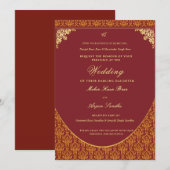 Invitation de mariage sikh Panjabi (Devant / Derrière)