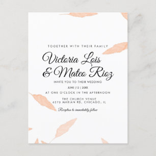 Invitation de mariage silhouette de feuille de Pam