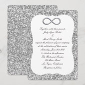 Invitation de mariage Silver Glitter Silver Infini (Devant / Derrière)