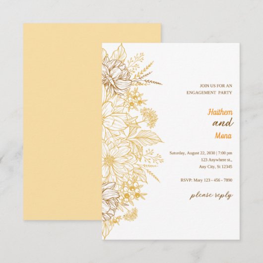 invitation de mariage simple (Devant / Derrière)