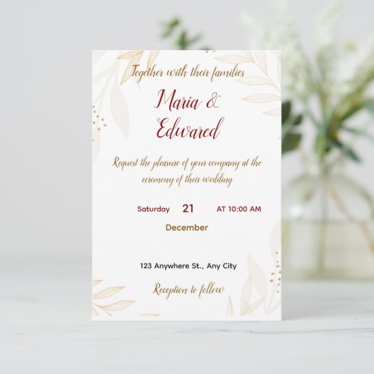 Invitation de mariage simple (Debout devant)