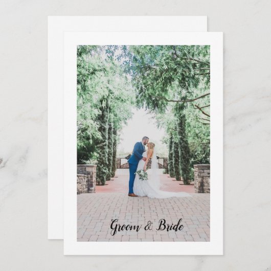 Invitation de mariage simple (Devant / Derrière)