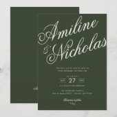 Invitation de mariage simple (Devant / Derrière)