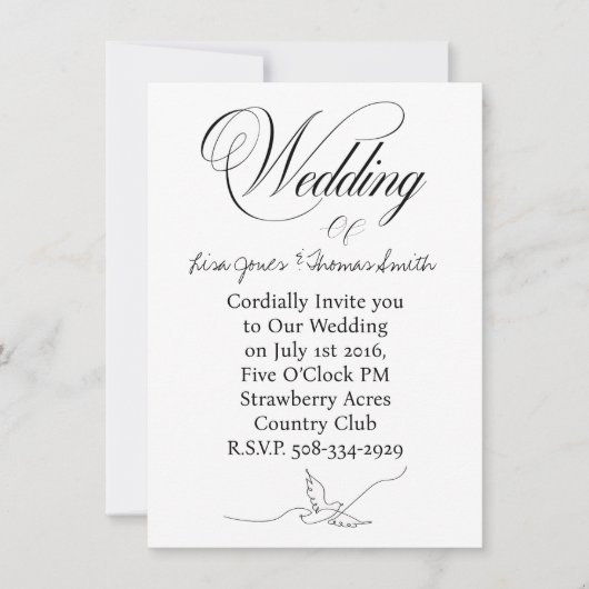 Invitation de mariage simple (Devant)