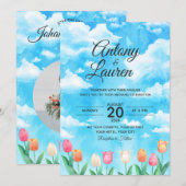 Invitation de mariage simple à l'aquarelle (Devant / Derrière)