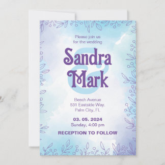 Invitation de mariage simple aquarelle