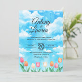 Invitation de mariage simple aquarelle (Debout devant)